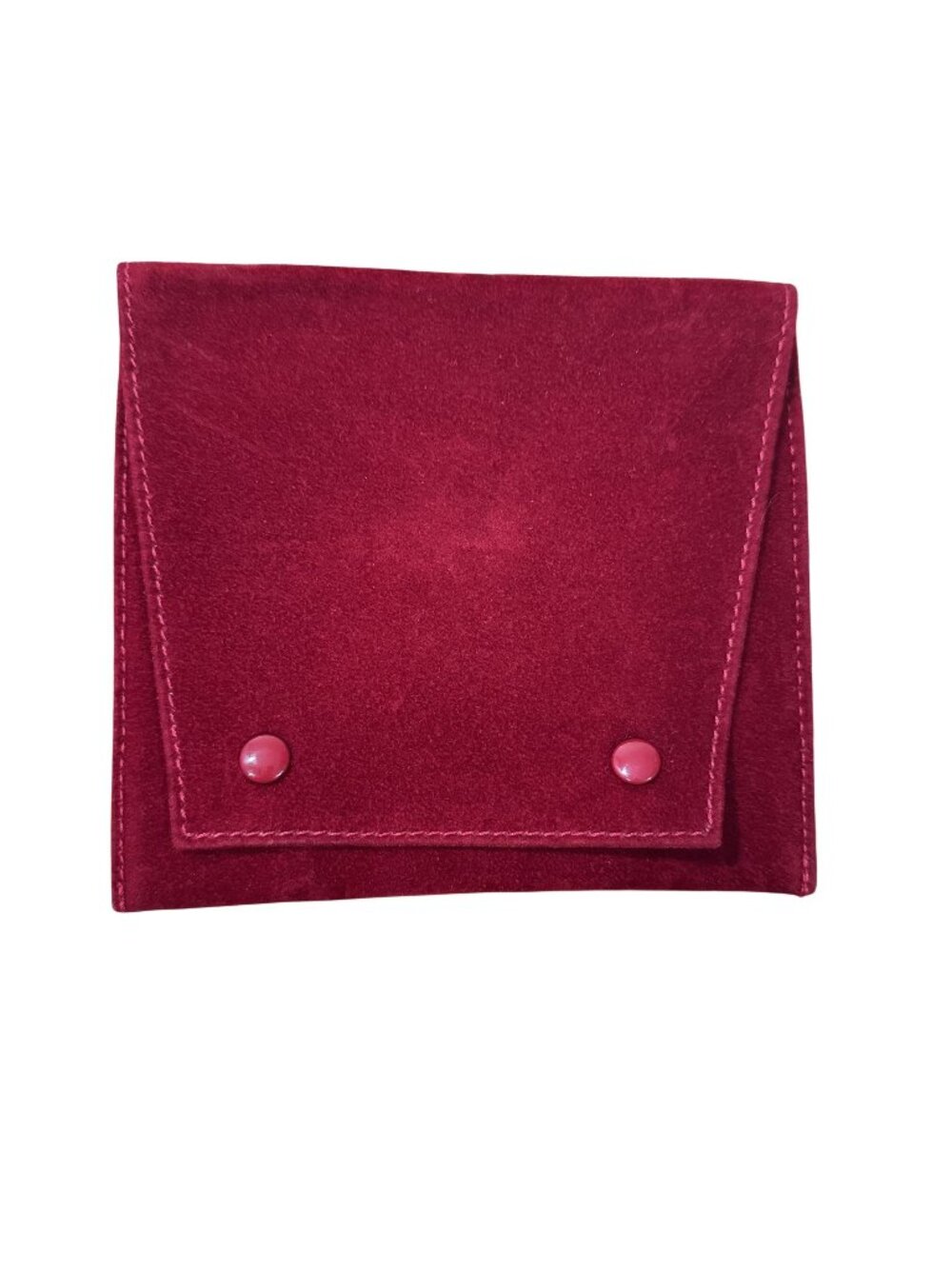 Cartier Red Suede Snap Closure Jewelry Pouch Travel Case Made In Spain
